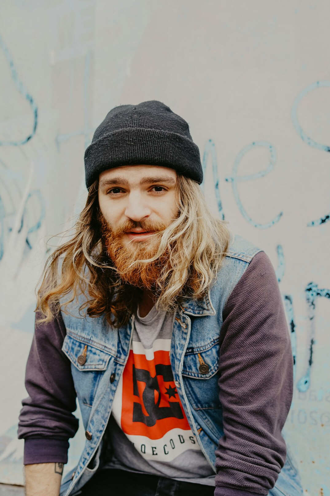 Portrait of a bearded man looking at the camera