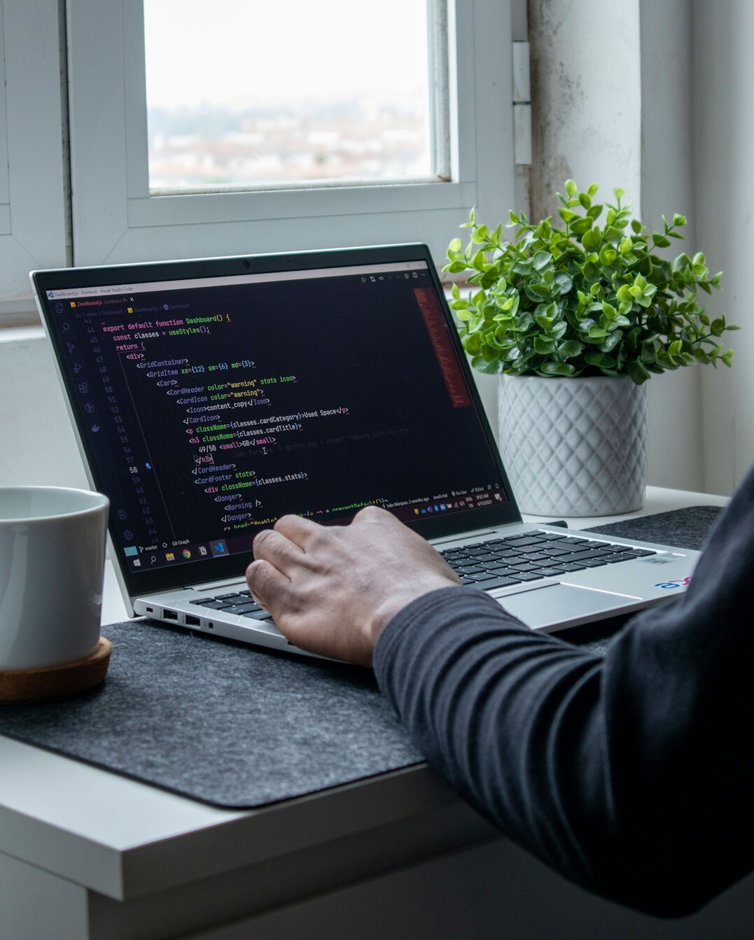 web developer learning coding
